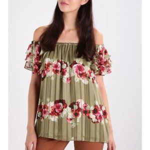 BANANA REPUBLIC Floral Lucia Off Shoulder Blouse